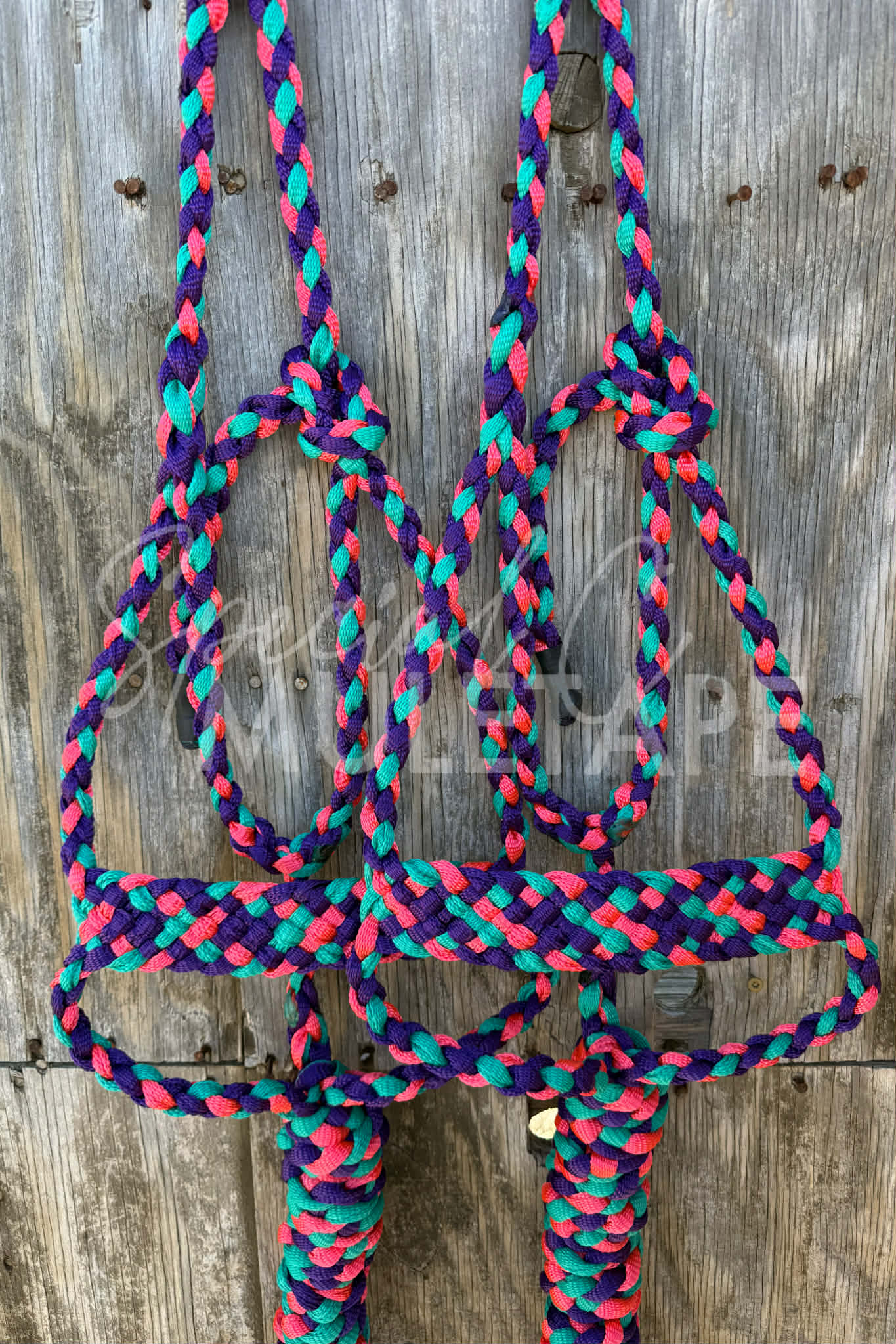 Royal Purple, Teal & Neon Pink Brute Halter