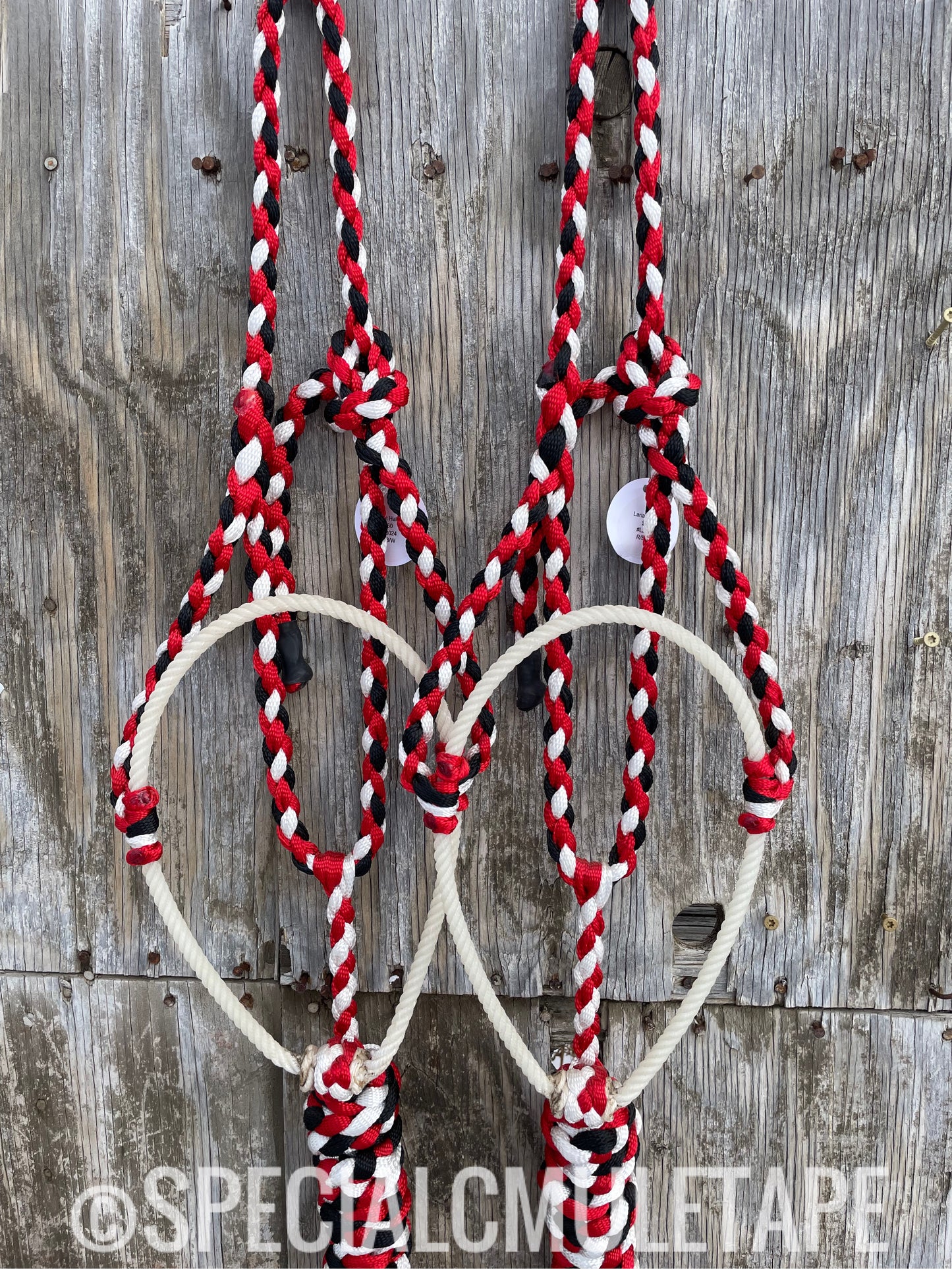 Red, Black & White Lariat Halter