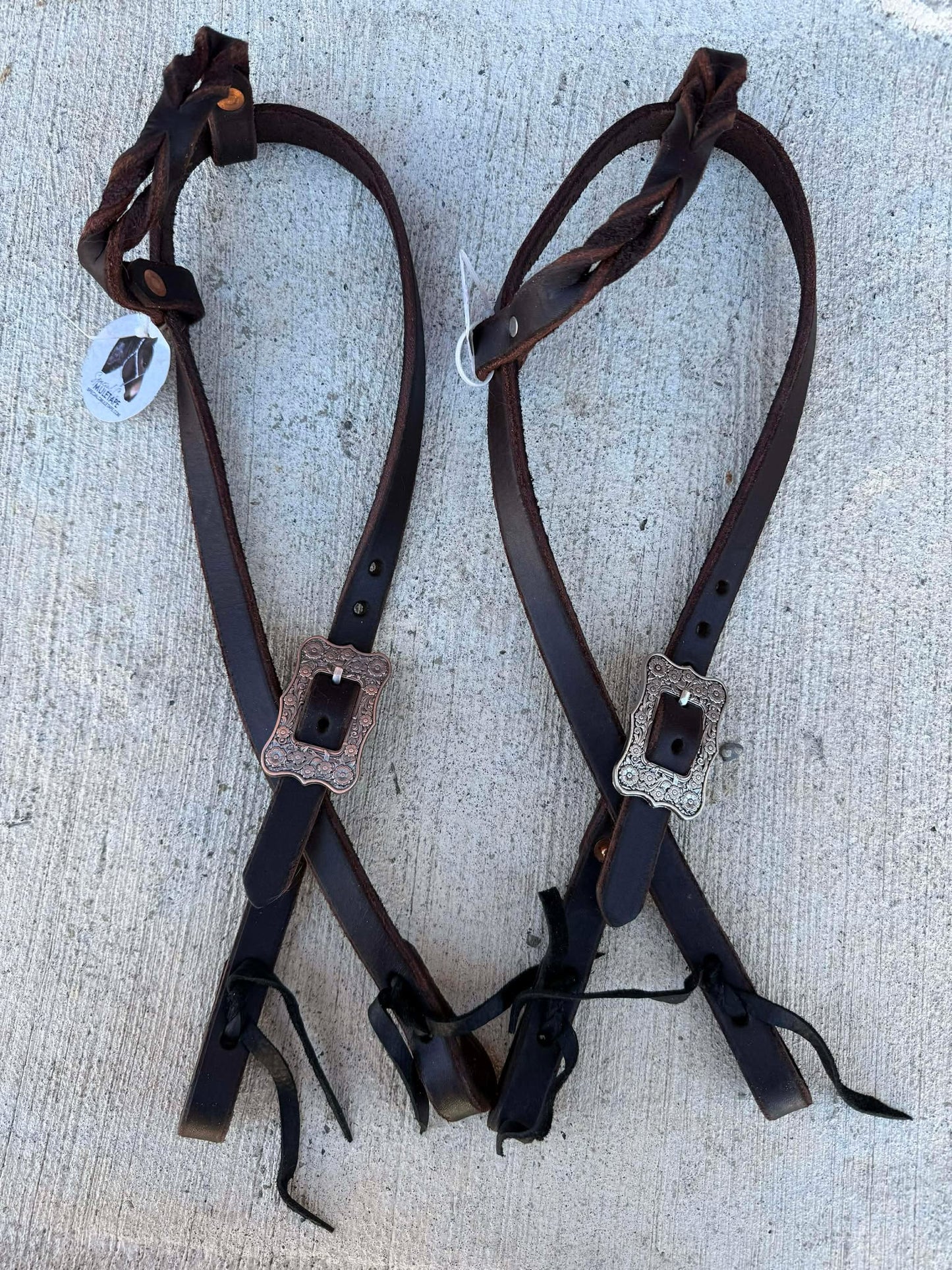 Working Headstall-Floral Rectangle