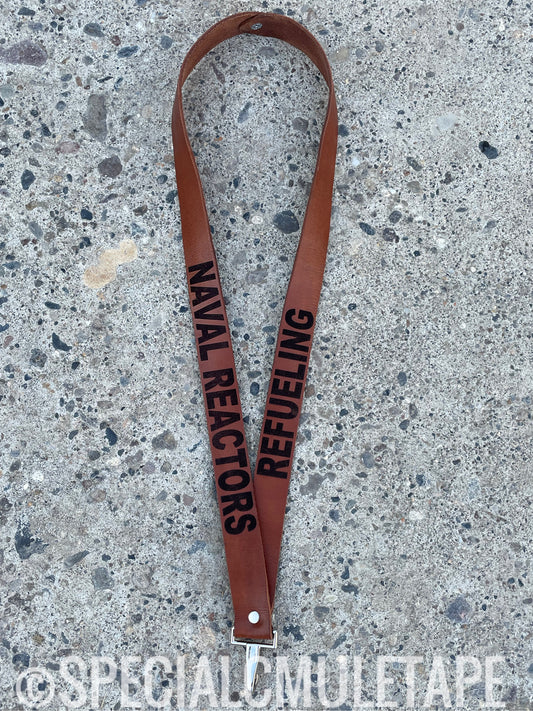 Laser Engraved Leather Lanyard