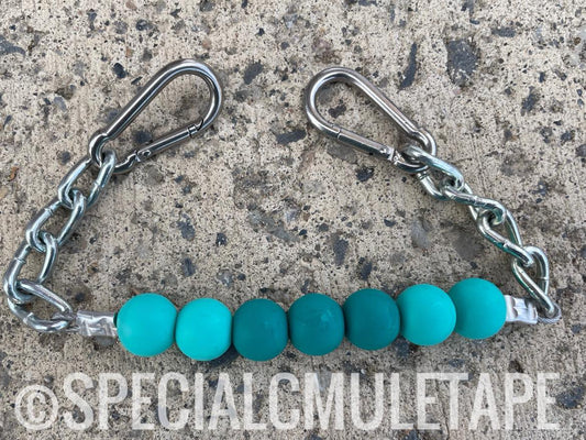 Teal/Turquoise Silicone Beaded Curb Chain