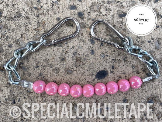 Pearl Pink Acrylic Beaded Curb Chain