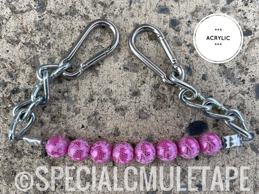 Magenta Lace Acrylic Beaded Curb