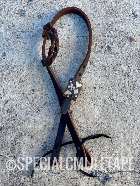 Card Suit Mad Cow Company Leather Headstall