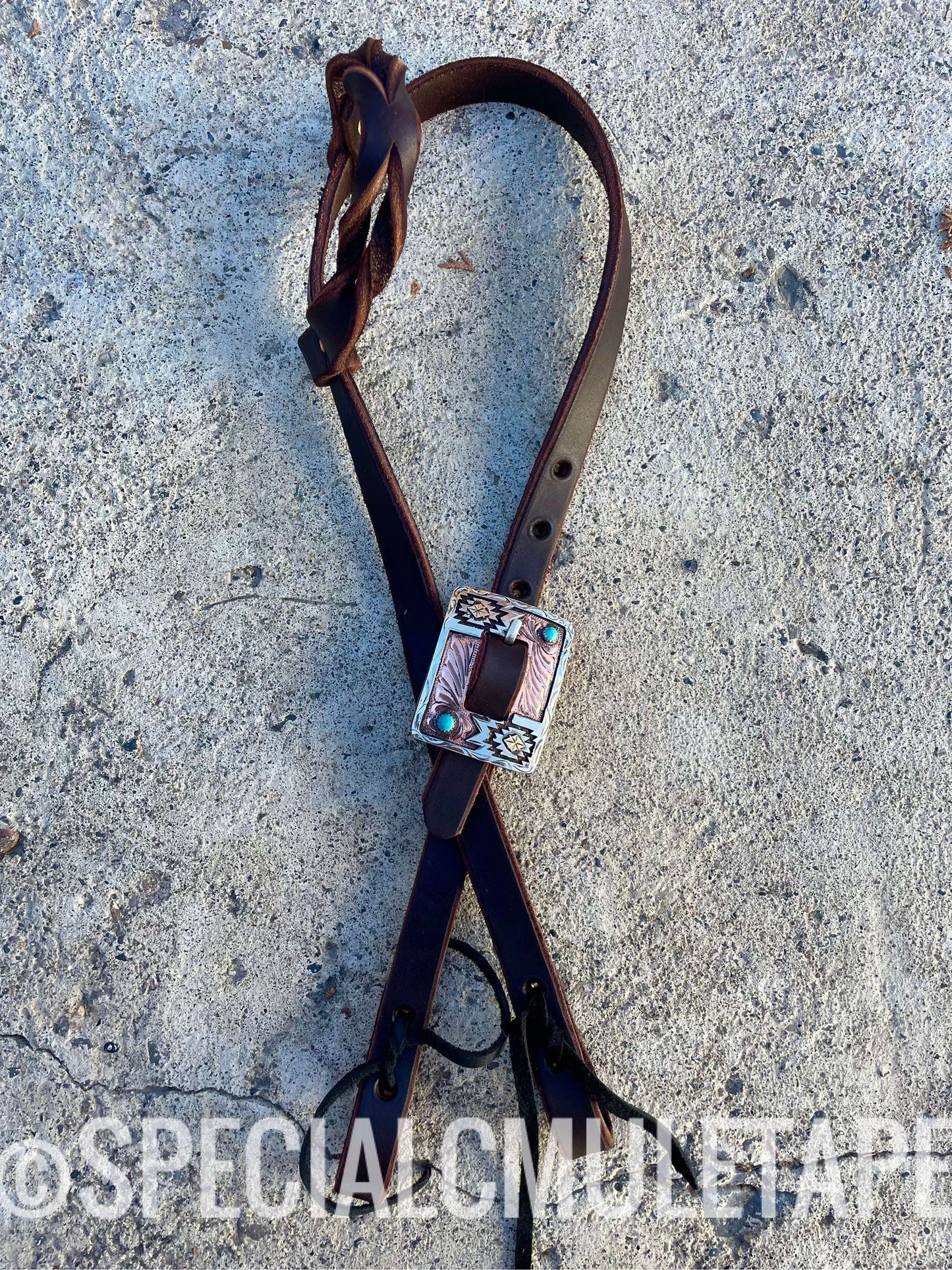 Dakota Rowdy Rose Leather Headstall