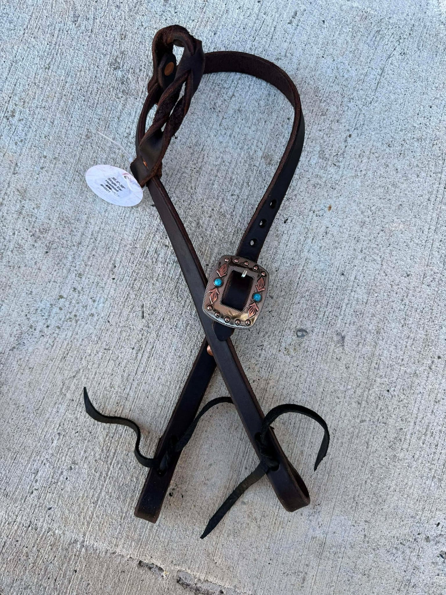 Working Headstall-Two Tone Turquoise