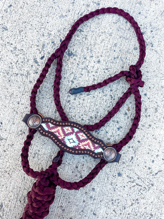 Burgundy Aztec Bronc Halter