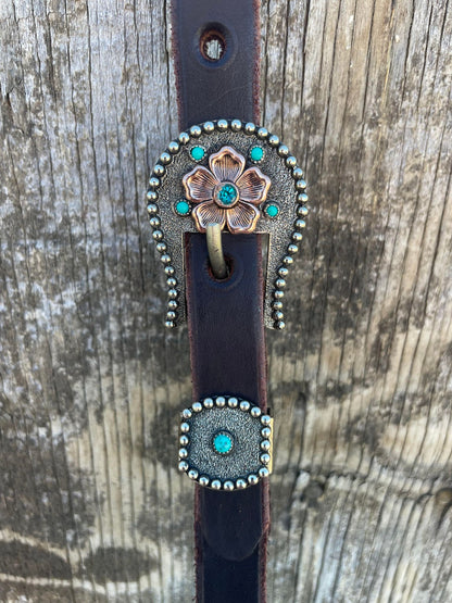 Turquoise Florette Hot Oil Headstall