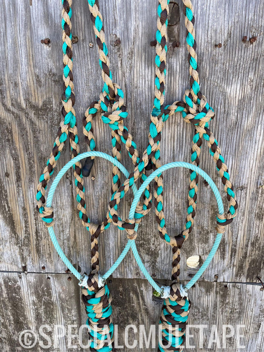 Sand, Teal and Chocolate Lariat Halter