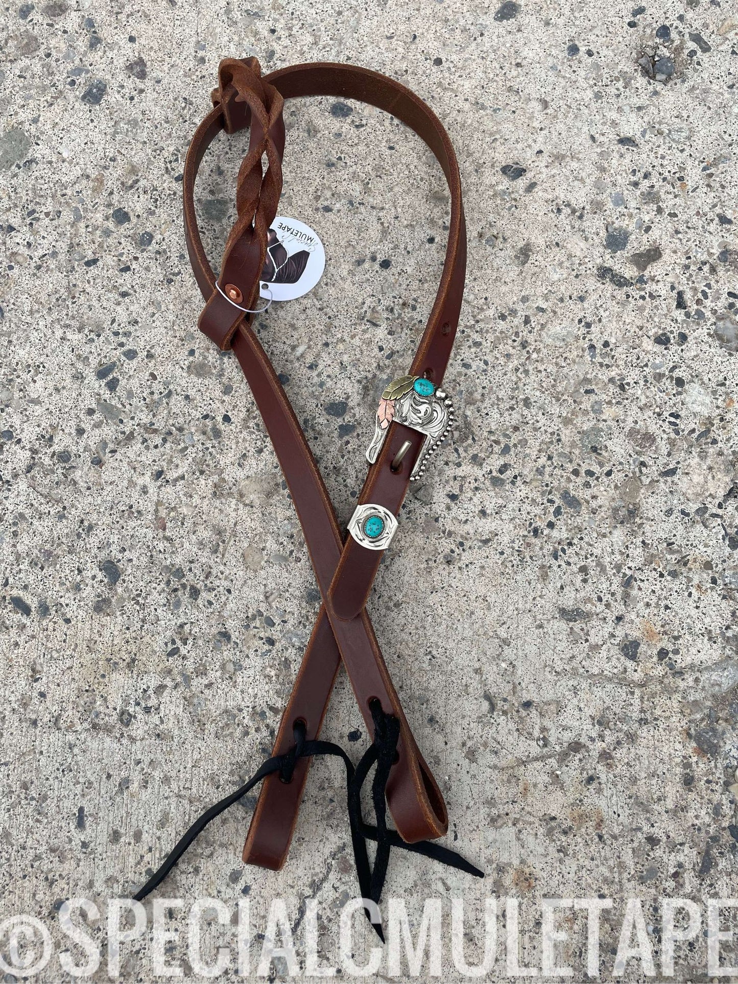 Turquoise Swirl Hot Oiled Single Ear Headstall