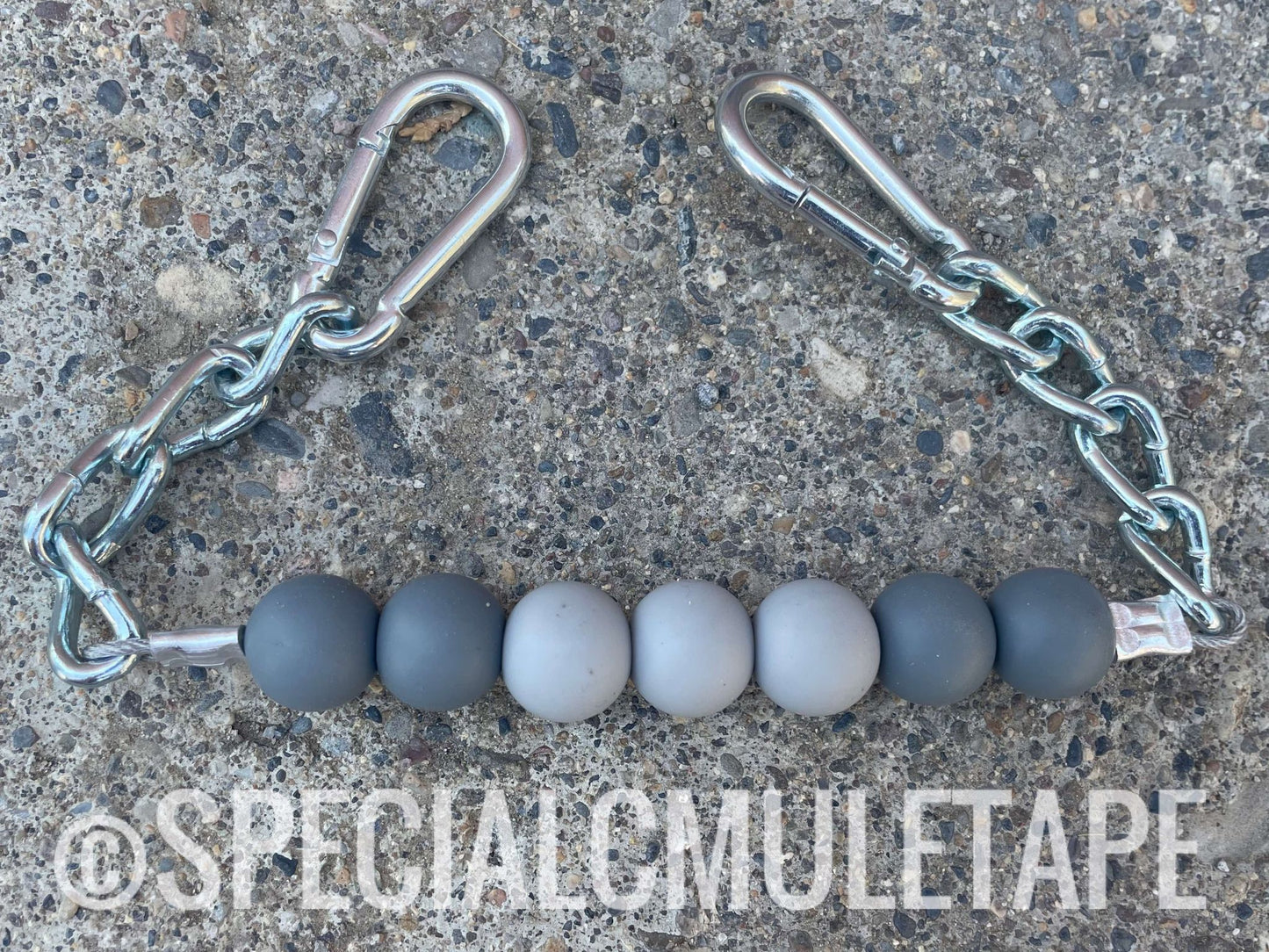 Gray & Light Gray Silicone Beaded Curb Chain