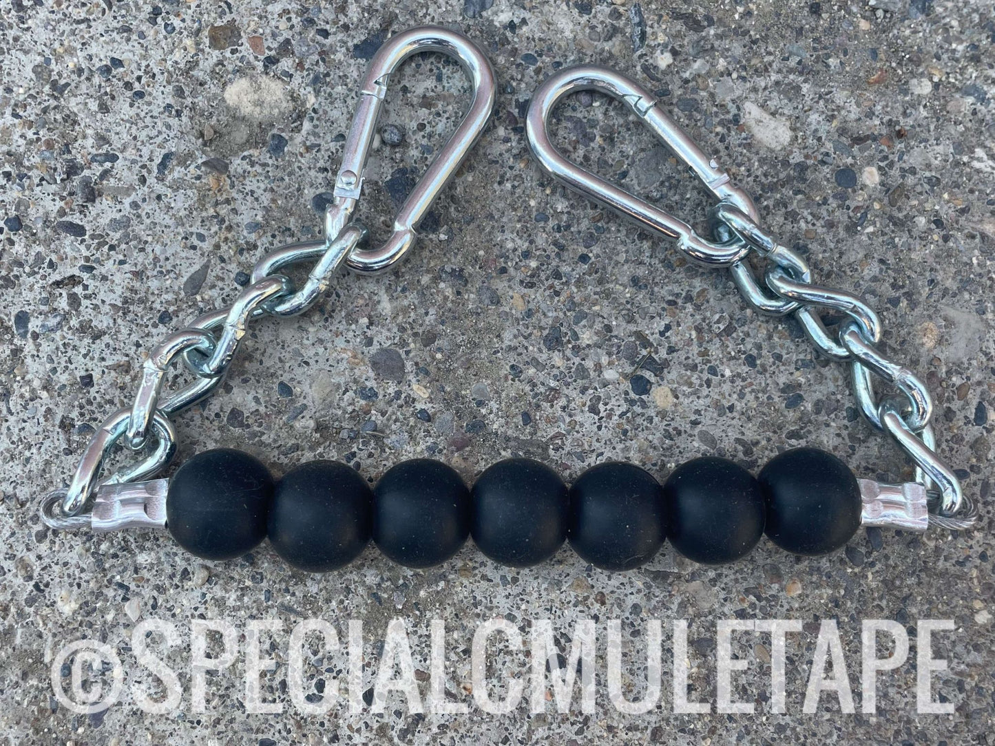 Black Silicone Beaded Curb Chain