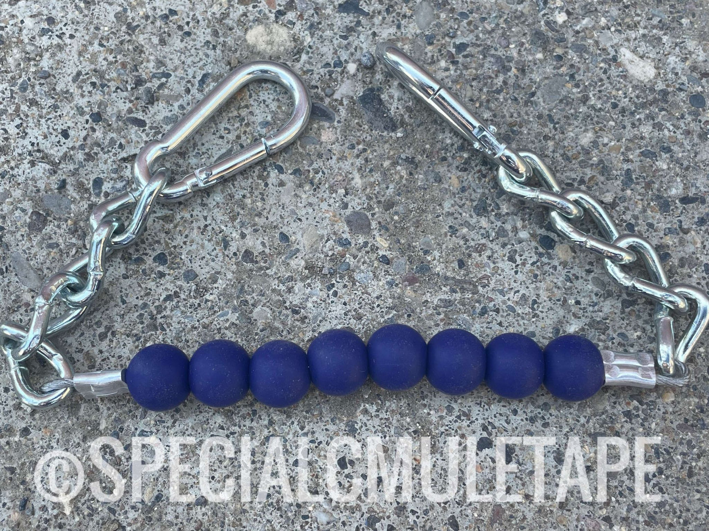 Navy Silicone Beaded Curb Chain (12mm)