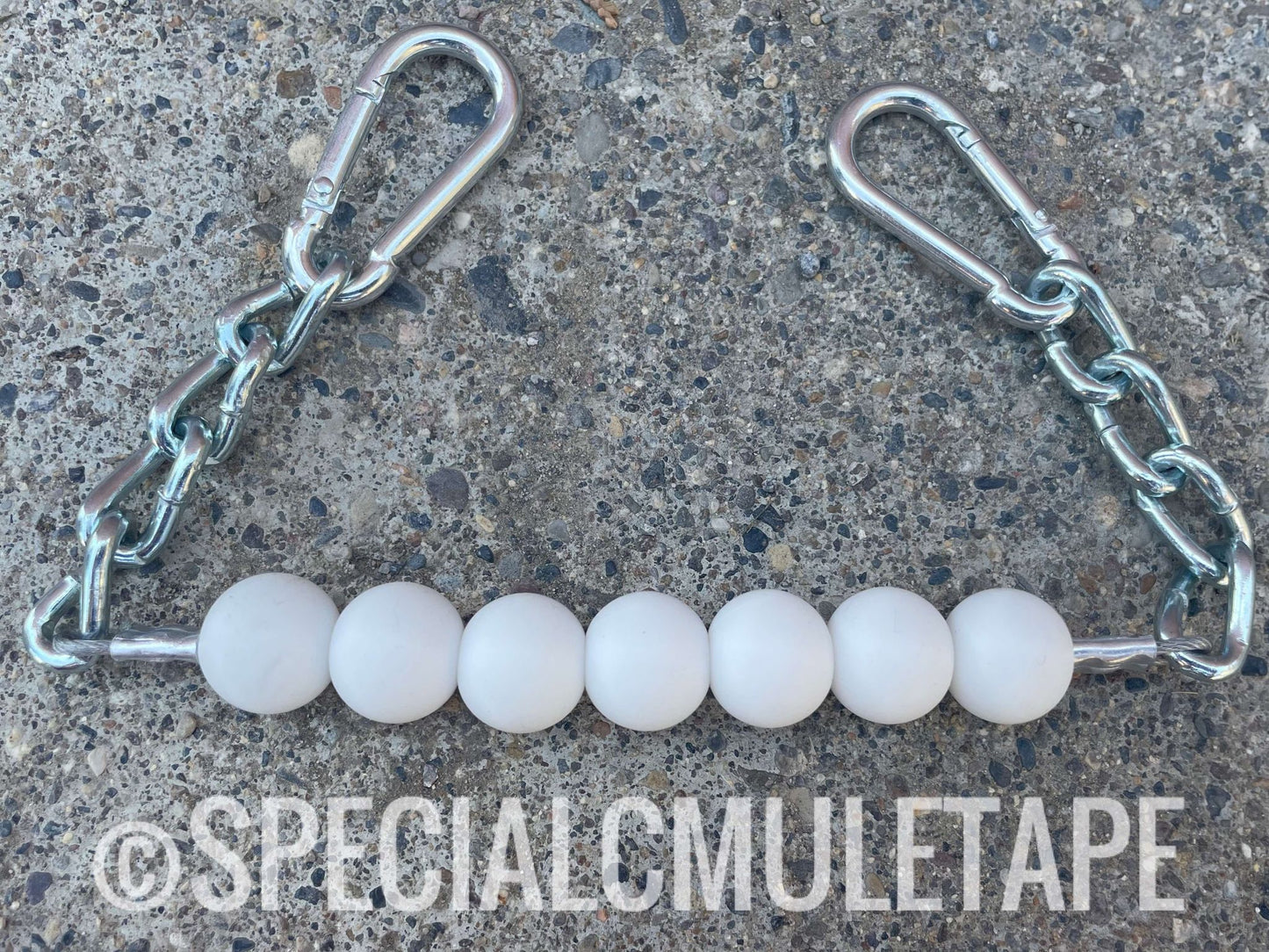 White Silicone Beaded Curb Chain