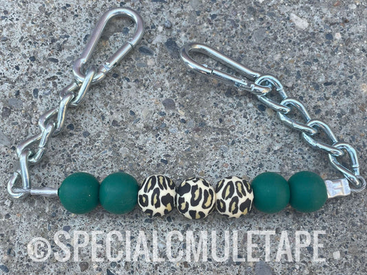 Emerald & Leopard Silicone Beaded Curb Chain