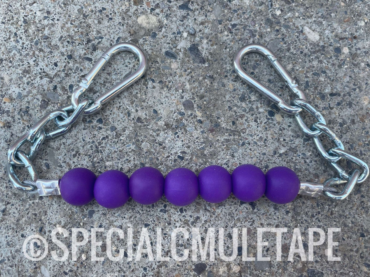 Purple Silicone Beaded Curb Chain