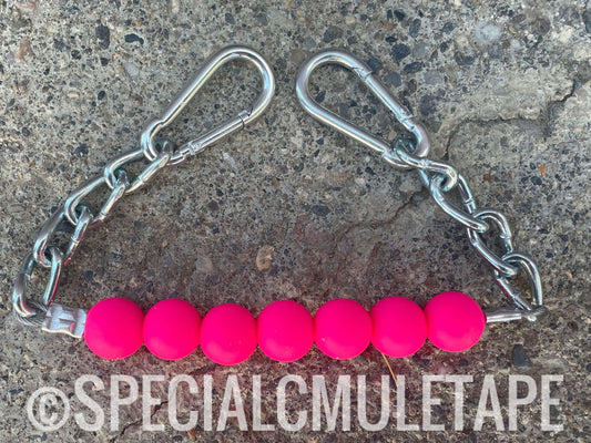 Neon Pink Silicone Beaded Curb Chain