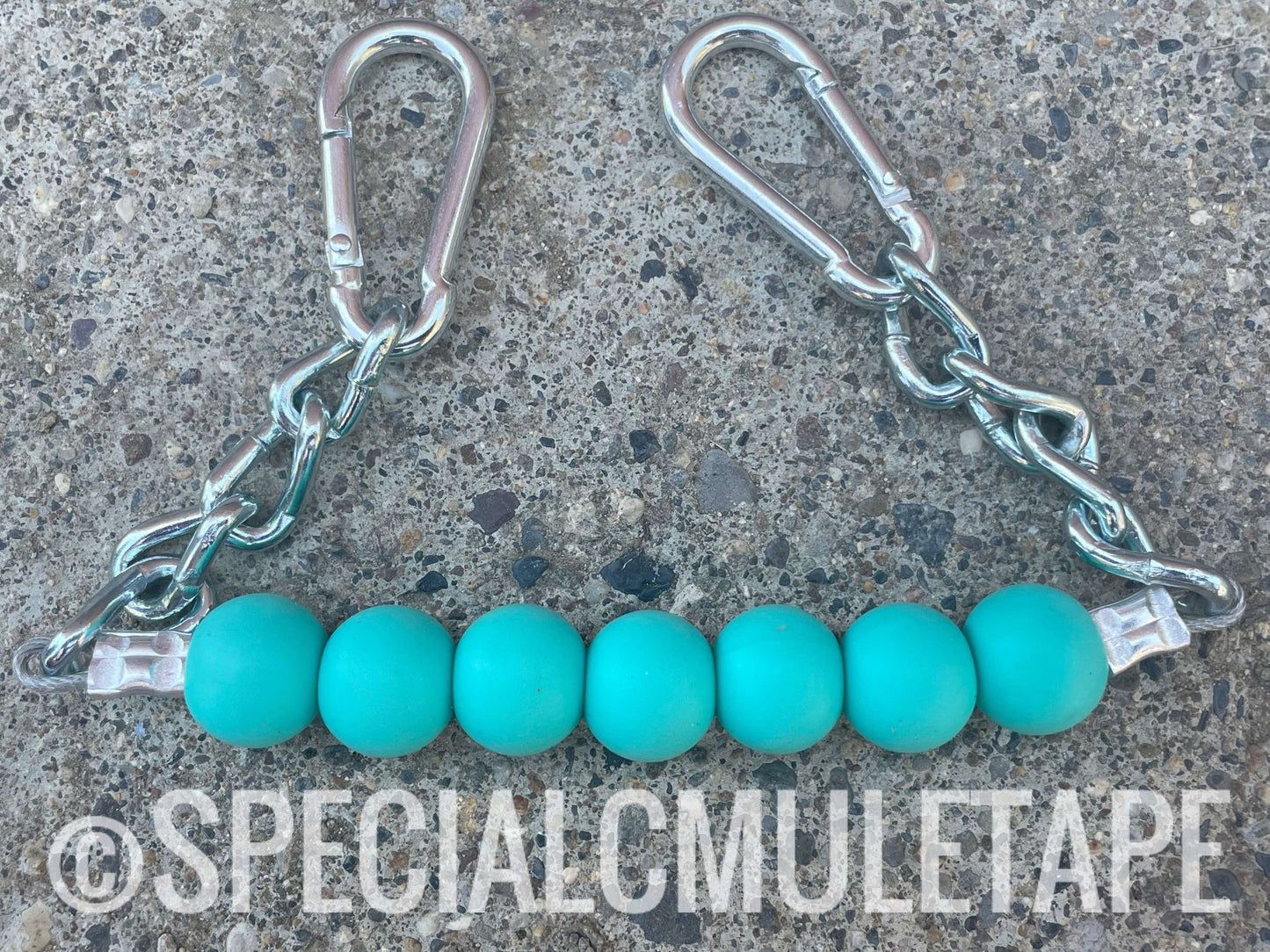 Turquoise Silicone Beaded Curb Chain