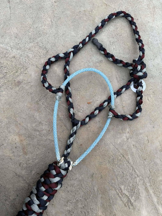 Navy, Burgundy & Slate Lariat