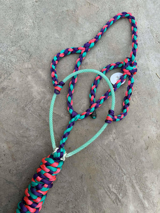 Royal Purple, Neon Pink & Teal Lariat