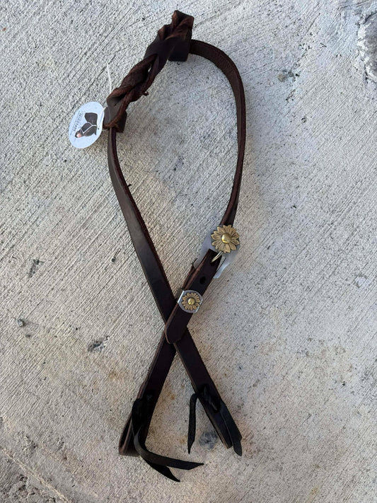 Boujee Headstall-Brass Flower