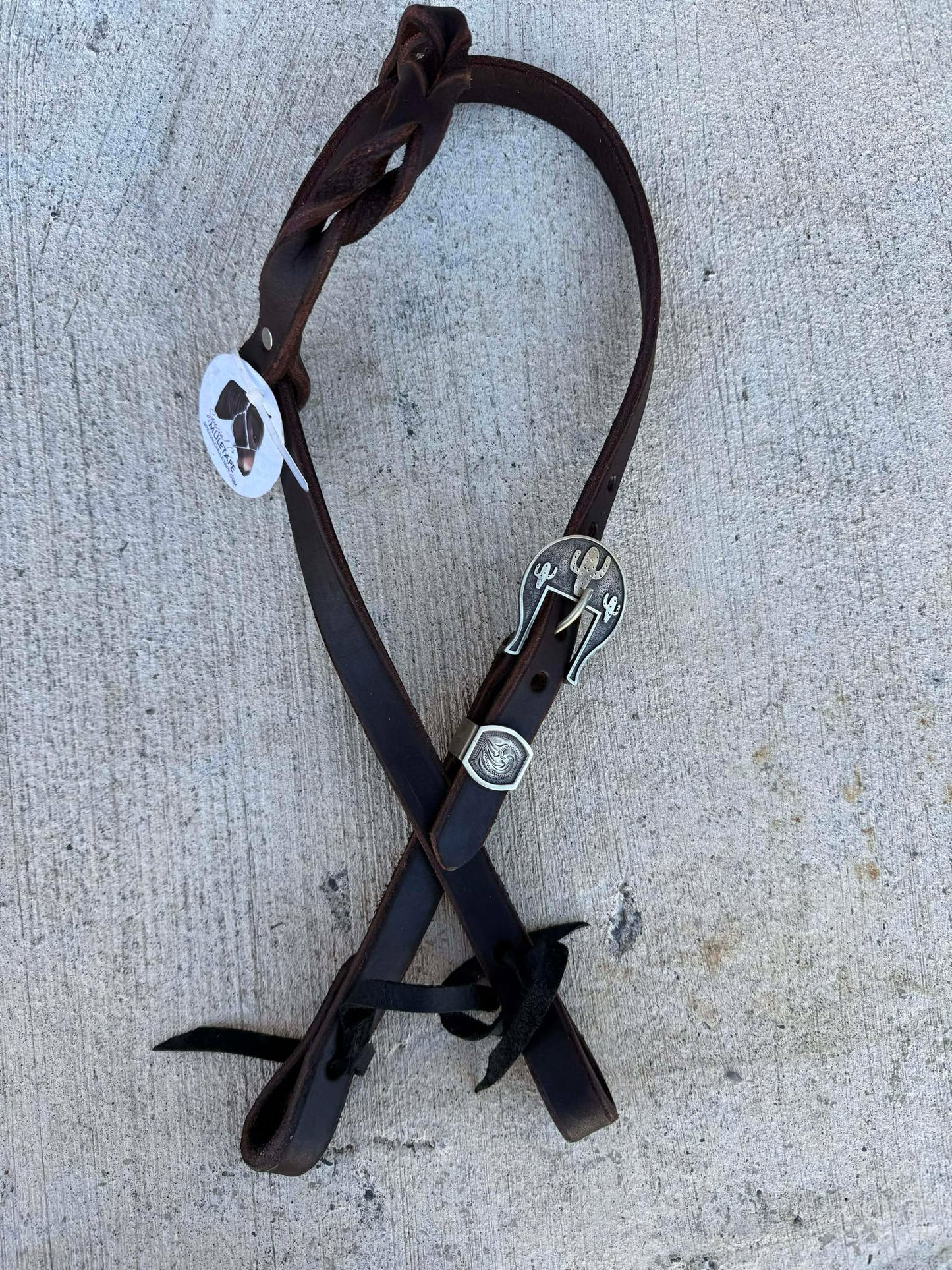 Boujee Headstall-Silver Cactus