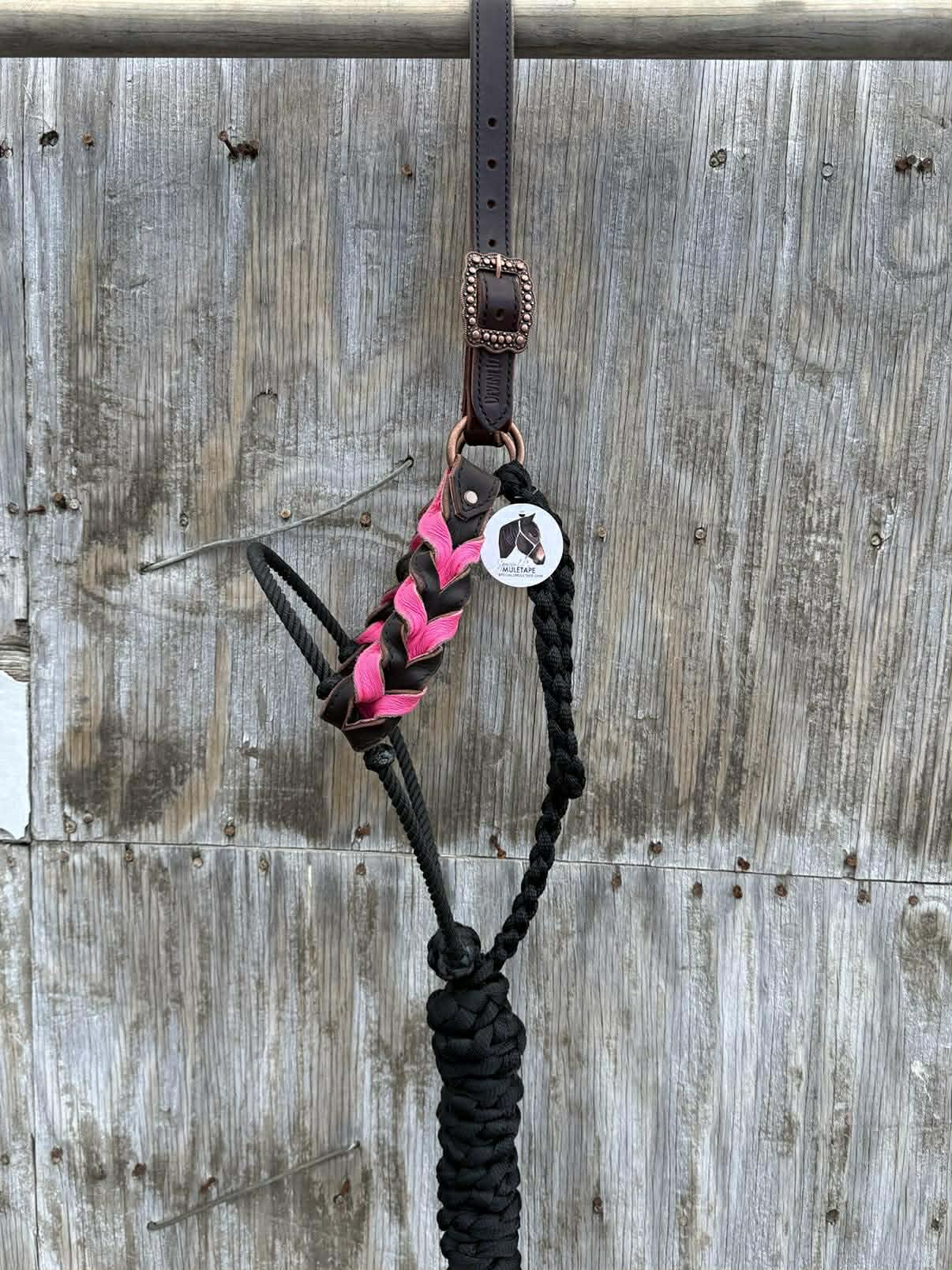 Braided Cheek Leather & Lariat Halter