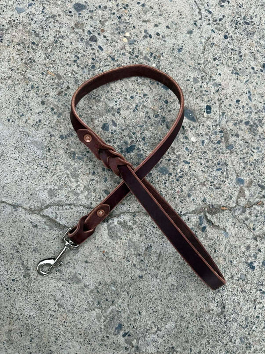 3' Leather Traffic Leash