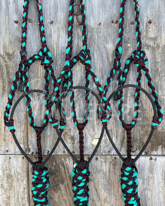 Burgundy, Teal & Black Lariat Halter