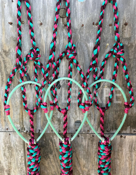 Burgundy, Teal & Fuchsia Lariat Halter