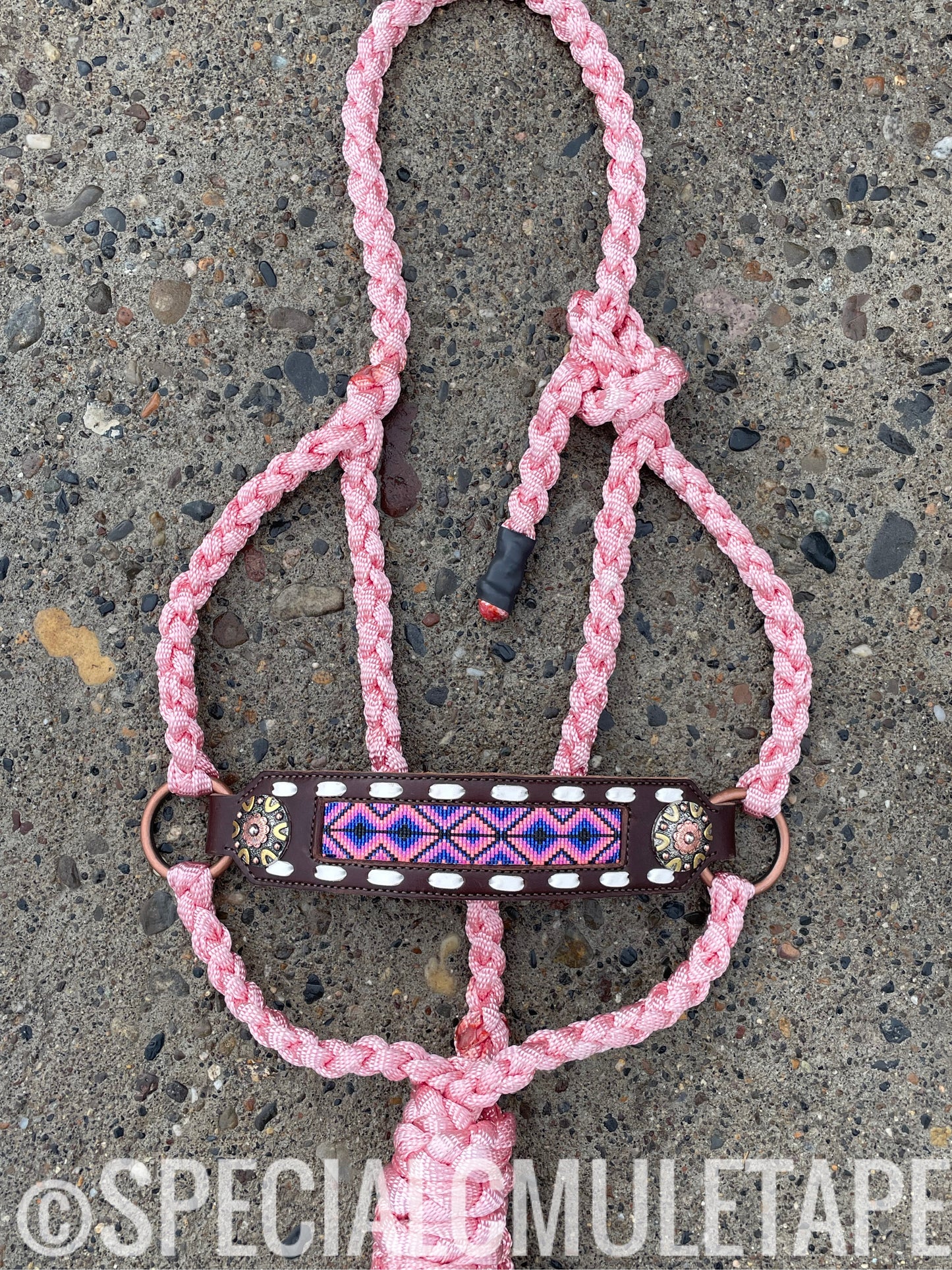 Salmon Beaded Bronc Halter