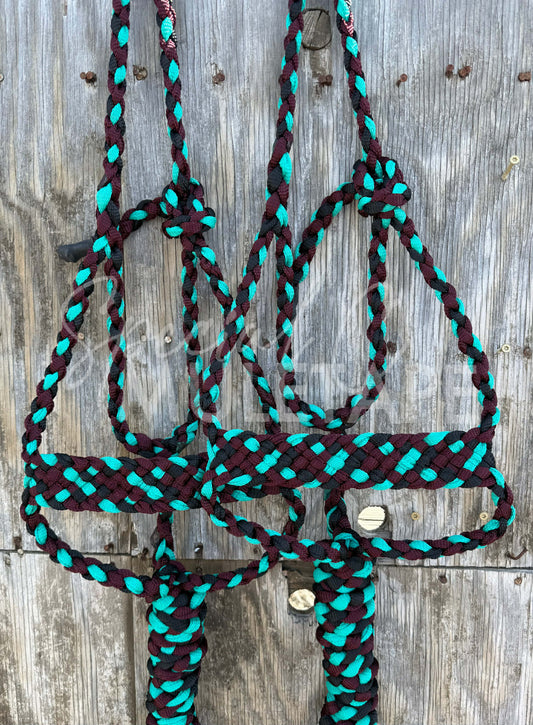 Burgundy, Black & Teal Brute Halter