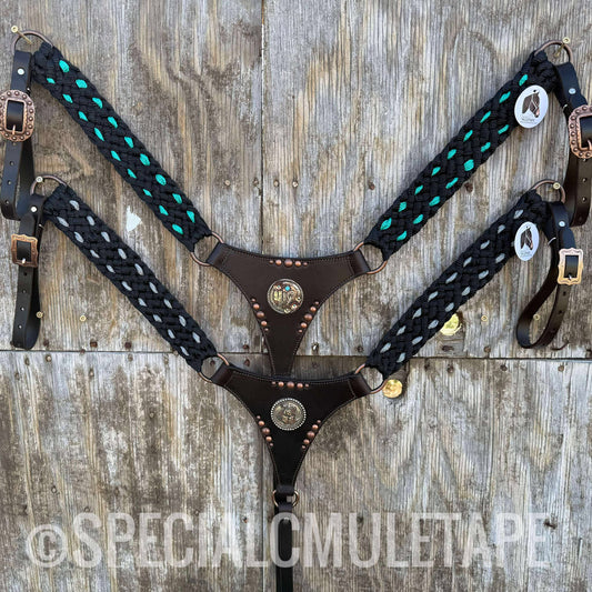 Gladiator Breastcollar w/ Rowdy Rose Concho