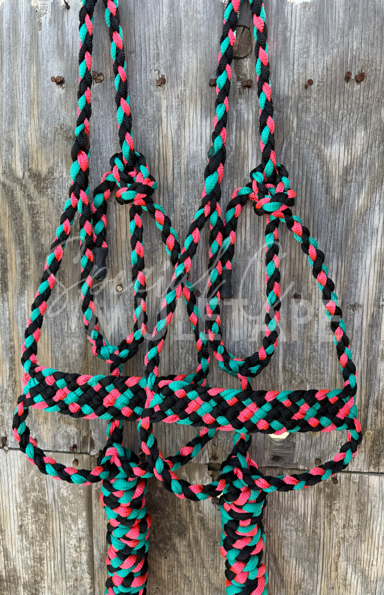 Black, Neon Pink & Teal Brute Halter