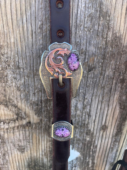 Purple Stone Hot Oil Headstall